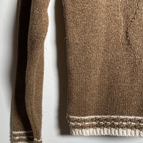 Vintage 80’s 90’s Cotton Country Parkhurst Brown Cream Crewneck Sweater Moose M - Picture 5 of 9